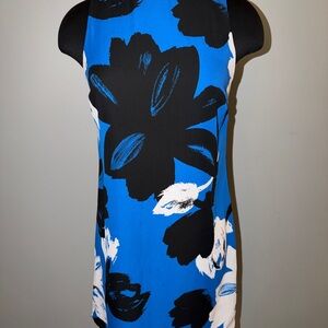 Love Ady Small Floral Black, White and Blue mini dress